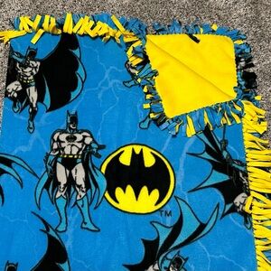 Batman Blue and Yellow Fleece Throw Blanket